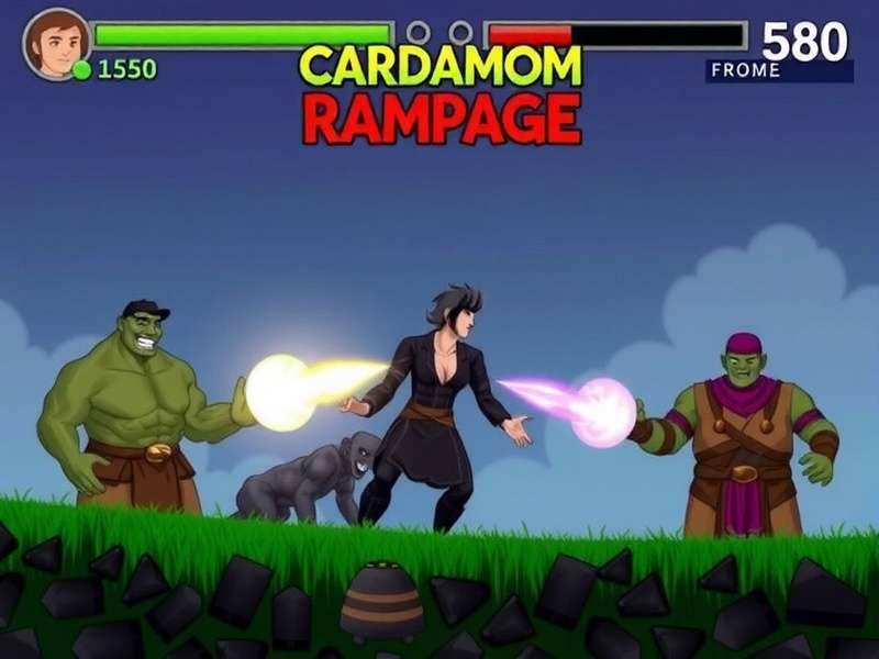 Cardamom Rampage gameplay screenshot showing characters fighting